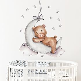 Stickers muraux - Ourson sur la lune