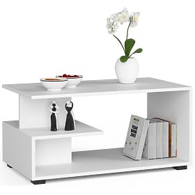 TABLE BAS PIN BLANC
