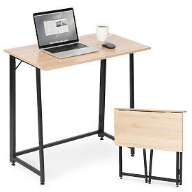 Table d'ordinateur pliable 80x45 cm pour ordinateur portable chêne clair loft ModernHome