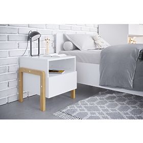 Table de chevet Viktor - blanc, All Meble