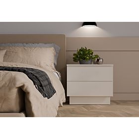 Table de nuit AMBER 2S avec 2 tiroirs pour chambre à coucher KAŠMÍR Beige