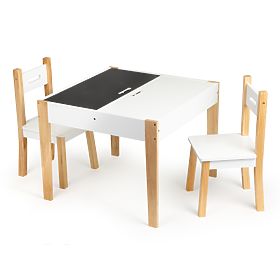 Table enfant en bois avec chaises Naturel