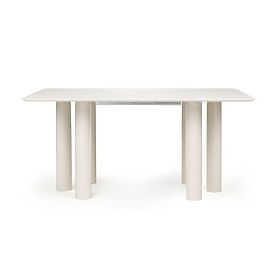 Table extensible Loa 140-200 cm, placage de hêtre, couleur cachemire, bois de hêtre, arrondi