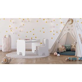 table pour enfants Timi + chaise couleur blanche