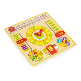 Tableau éducatif en bois - calendrier horloge ECOTOYS
