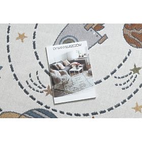 Tapis BONO 8288 rond Espace, planètes crème / anthracite, F.H.Kabis