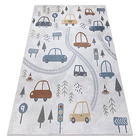 Tapis BONO 8436 Voitures, rues crème / gris clair, F.H.Kabis