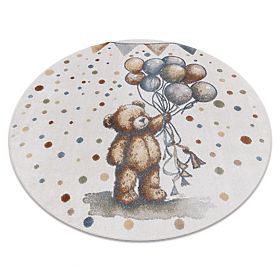 Tapis BONO 9614 rond Ours, ballons crème / gris clair, F.H.Kabis