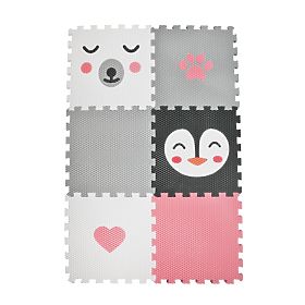Tapis de jeu en mousse 6 pcs - Ours, pingouin, coeur et patte
