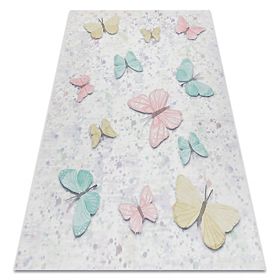 Tapis de lavage BAMBINO 1610 Papillons pour enfants antidérapant - crème, F.H.Kabis