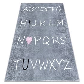 Tapis de lavage JUNIOR 52106.801 Abécédaire pour enfants antidérapant - gris, F.H.Kabis