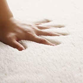 Tapis en soie Rabbit - Blanc Écru