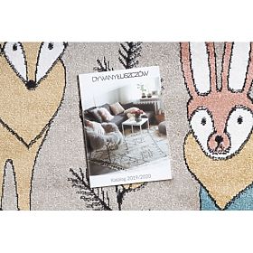 Tapis FUN Forester pour enfants, animaux, forêt beige, F.H.Kabis