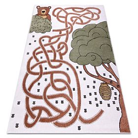 Tapis FUN Honey pour enfants, ours, abeilles crème