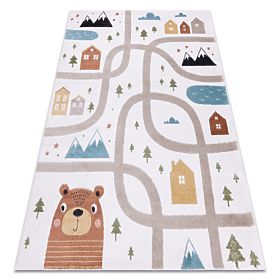 Tapis FUN Polar pour enfants, rue, forêt, crème, F.H.Kabis