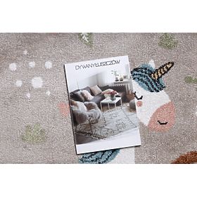 Tapis FUN Sweety pour enfants, licorne, arc-en-ciel beige, F.H.Kabis