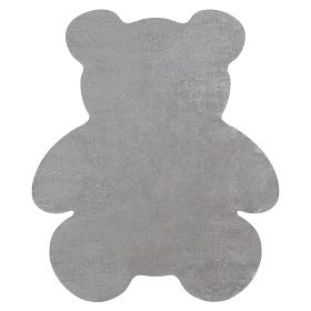 Tapis lavable SHAPE 3146 Ourson Shaggy - gris pelucheux, antidérapant, F.H.Kabis