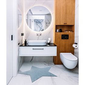 Tapis lavable SHAPE 3148 Étoile Shaggy - bleu pelucheux, antidérapant, F.H.Kabis