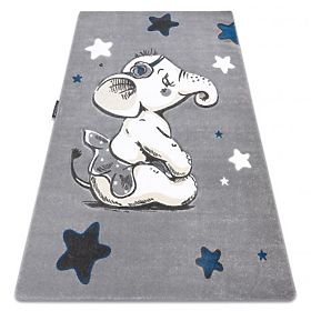 Tapis PETIT ELEPHANT ÉLÉPHANT, ÉTOILES, gris