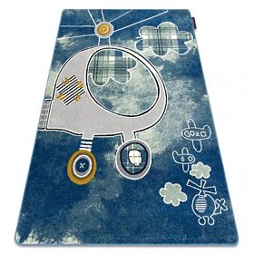Tapis PETIT HÉLICOPTÈRE, AVIONS, bleu