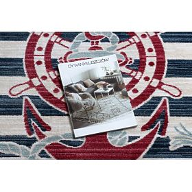 Tapis pour enfants moderne TOYS 75324 ANCRE, forme irrégulière, crème, turquoise, bleu foncé, F.H.Kabis