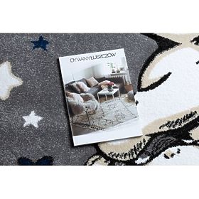 Tapis rond PETIT ÉLÉPHANT, ÉTOILES, gris, F.H.Kabis