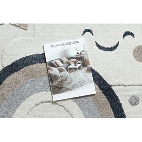 Tapis rond YOYO EY78 blanc / beige - Nuage, Arc-en-ciel, points pour enfants, structurel, sensoriel , F.H.Kabis