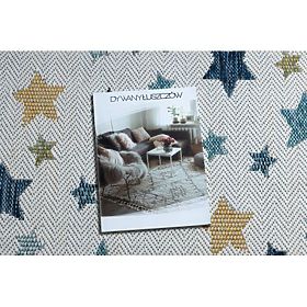 Tapis SISAL COOPER Étoiles 22260 écru / bleu foncé, F.H.Kabis