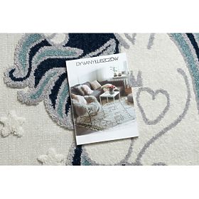 Tapis YOYO GD49 blanc / gris - Licorne pour enfants, structurel, sensoriel Franges, F.H.Kabis