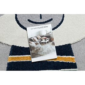 Tapis YOYO GD50 gris / blanc - Ourson pour enfants, structurel, sensoriel Franges, F.H.Kabis