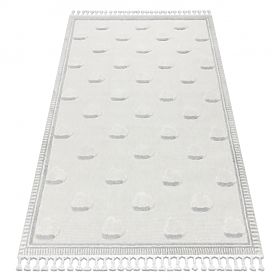 Tapis YOYO GD62 blanc / gris - Nuages pour enfants, structurel, sensoriel Franges