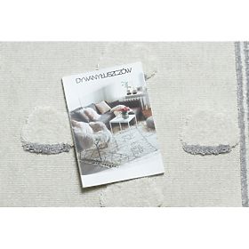 Tapis YOYO GD62 blanc / gris - Nuages pour enfants, structurel, sensoriel Franges, F.H.Kabis