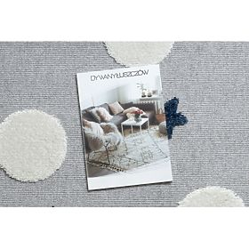 Tapis YOYO GD75 gris / blanc - étoiles, cercles pour enfants, structurel, sensoriel Franges, F.H.Kabis
