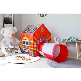 Tente pour enfants avec tunnel station de pompiers aire de jeux IPLAY