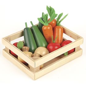 Tidlo Caisse en bois avec légumes, Tidlo