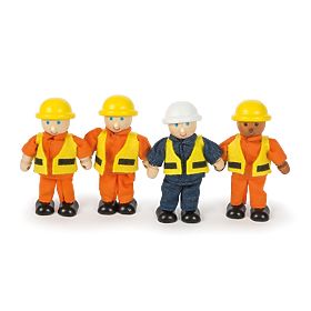 Tidlo Figurines en bois de constructeurs 4 pcs, Tidlo