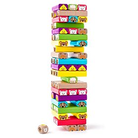Tour colorée avec des animaux - jeu d'adresse