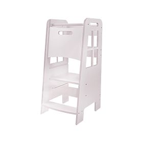Tour d'apprentissage Montessori en bois - blanche, Ourbaby®