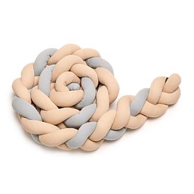 Tour de lit tressé - beige et gris, T-Tomi