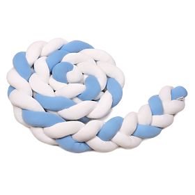 Tour de lit tressé - blanc bleu, T-Tomi
