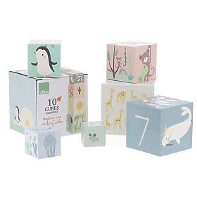 Tour empilable en cubes - animaux du monde avec chiffres 1-10