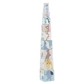Tour empilable en cubes - animaux du monde avec chiffres 1-10