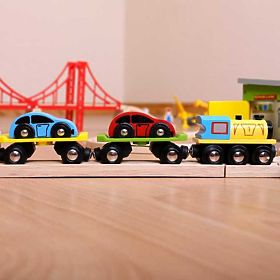Train de marchandises Bigjigs Rail avec wagons et voies
