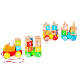 Train en bois grandes cubes éducatifs alphabet ECOTOYS