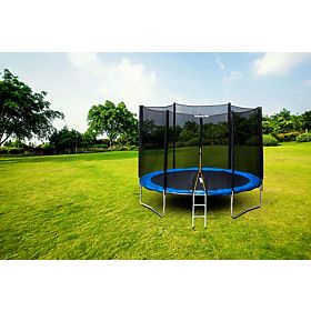 Trampoline de jardin avec filet extérieur de 10 ft 304-312 cm + échelle, Bauerkraft