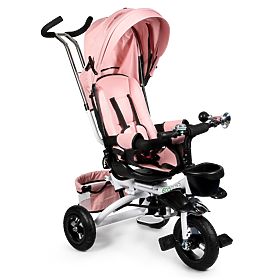 Tricycle pivotante à 360° Rose Delux avec auvent ECOTOYS, EcoToys