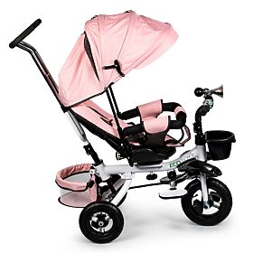 Tricycle pivotante à 360° Rose Delux avec auvent ECOTOYS, EcoToys