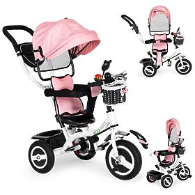 Tricycle vélo tournant sommet roues en caoutchouc résistant rose ECOTOYS, EcoToys