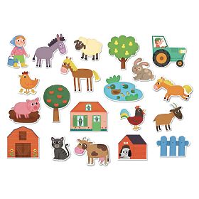 Vilac Aimants de ferme en bois 20 pcs