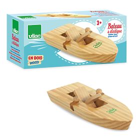 Vilac Bateau en bois à propulsion par élastique, Vilac